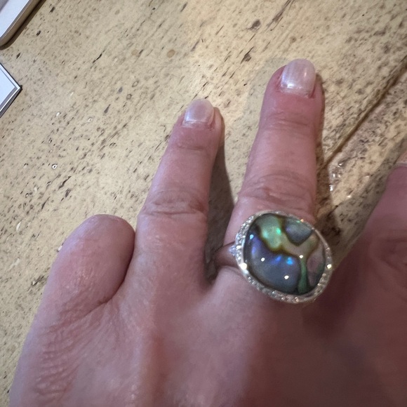 Ippolita stamped sterling/abalone and diamond ring - Picture 3 of 16